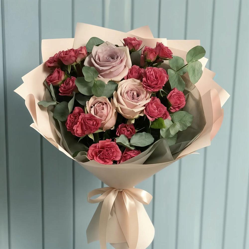 Букет цветов из: Гвоздики и Розы в Тлюстенхабль