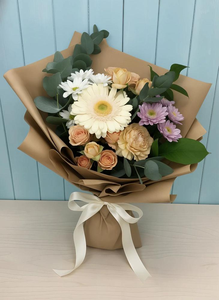Букет цветов из: Герберы и Хризантемы в Тлюстенхабль
