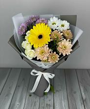Букет цветов из:  Розы, Герберы и Хризантемы в Тлюстенхабль