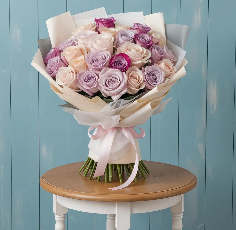 Букет цветов из: Розы в Тлюстенхабль