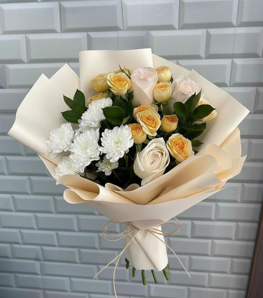 Букет цветов из: Розы и Хризантемы в Тлюстенхабль