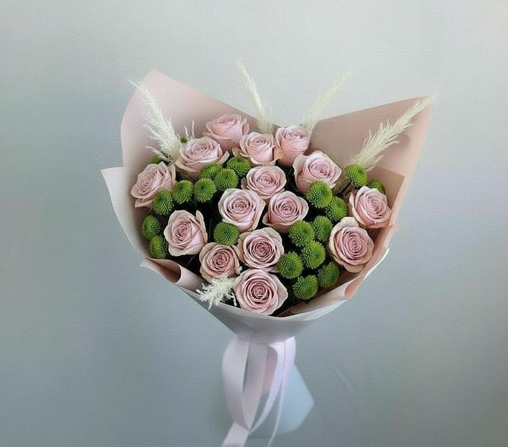 Букет цветов из: Розы и Хризантемы в Тлюстенхабль