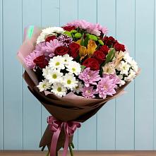 Букет цветов из:  Розы, Хризантемы и Альстромерии в Тлюстенхабль