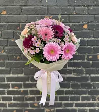Букет цветов из:  Герберы и Хризантемы в Тлюстенхабль