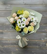 Букет цветов из:  Альстромерии, Розы и Хризантемы в Тлюстенхабль