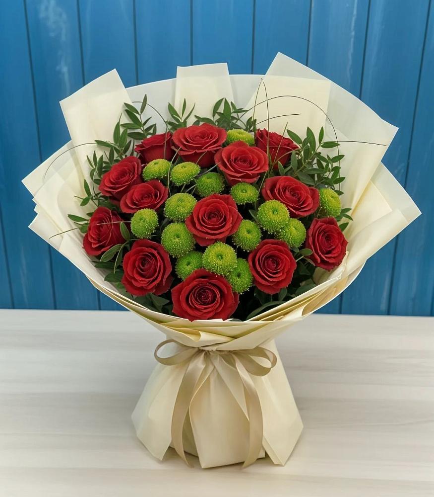 Букет цветов из: Розы и Хризантемы в Тлюстенхабль